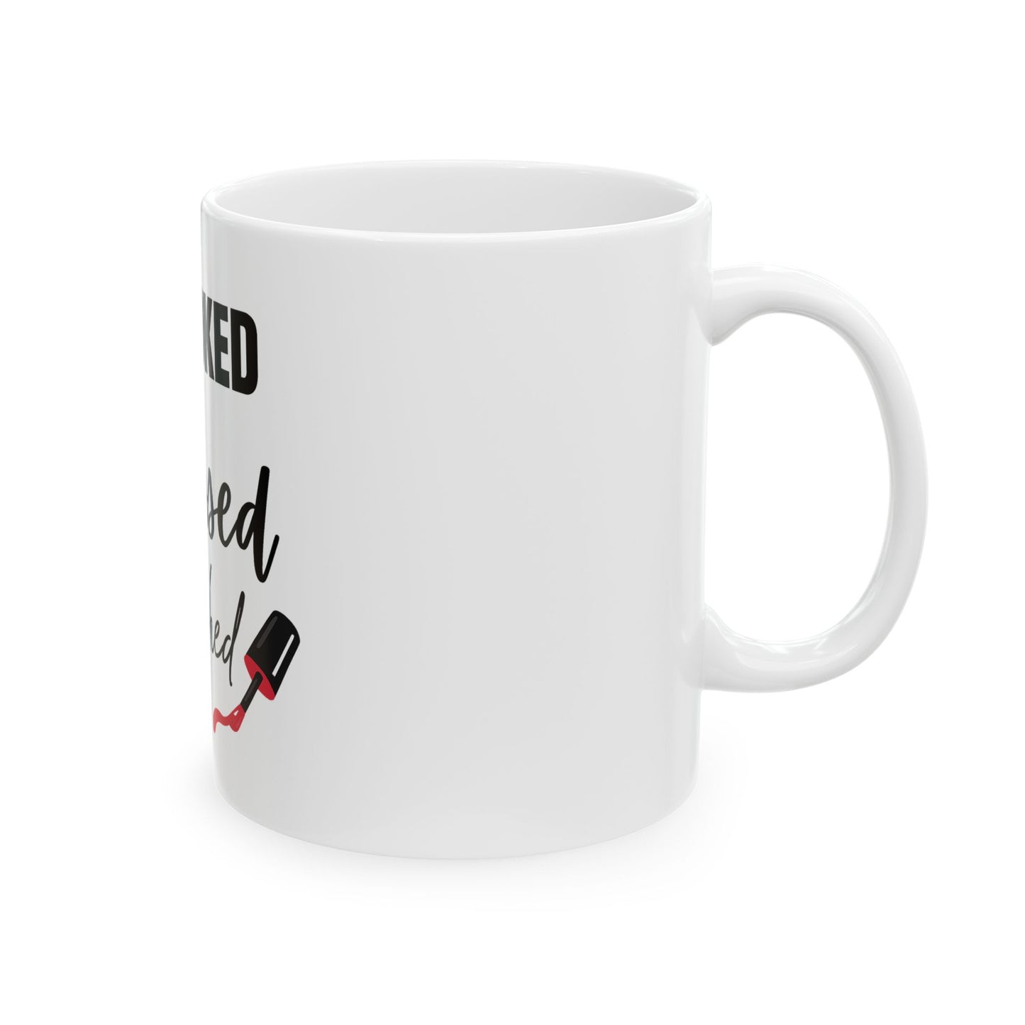 Booked Blessed Polished Ceramic Mug - Perfect Gift for Nail Enthusiasts