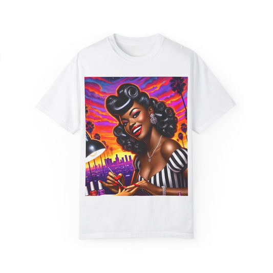 Vibrant Sunset Nail Art T-Shirt for Beauty Lovers